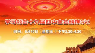 学习领会十九届四中全会精神（六）